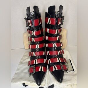 Gucci Kingsnake Dionysus Leather Multicolor Boots Size 38.